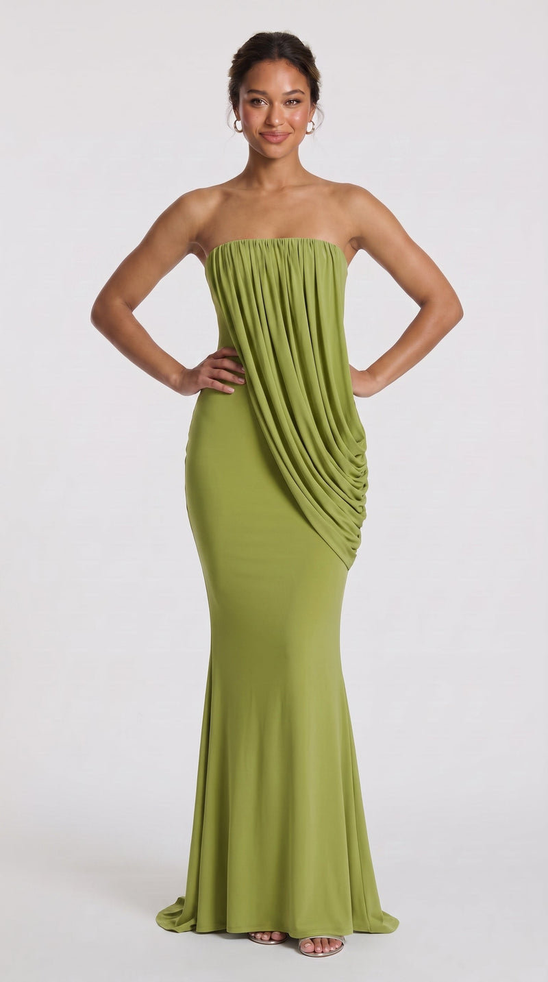 Vienna - Vestido Maxi Verde-Azeitona