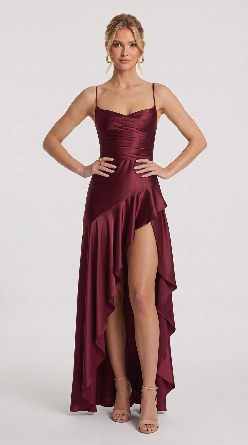 Samira - Vestido Maxi Vermelho Cereja