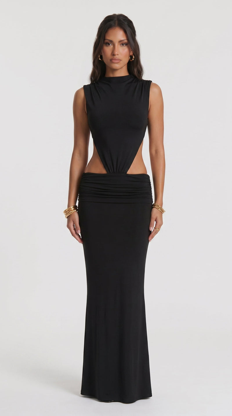 Fenella - Vestido Maxi Preto