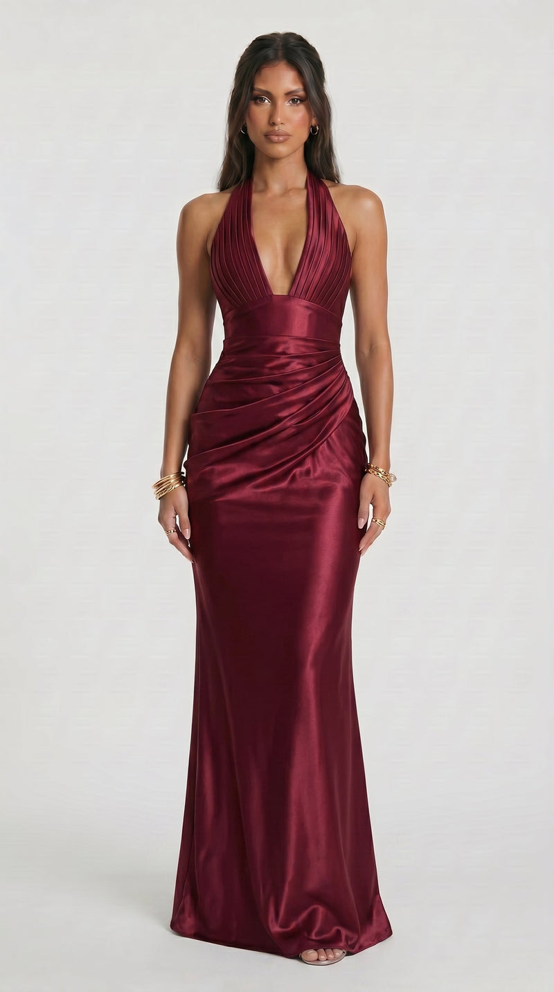 Celeste - Vestido Maxi Halter Gala