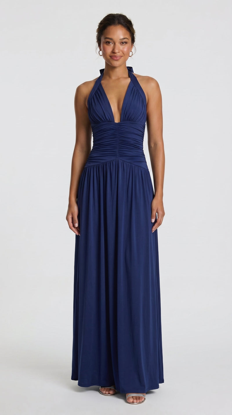 Isadora - Vestido Maxi Halter Romântico