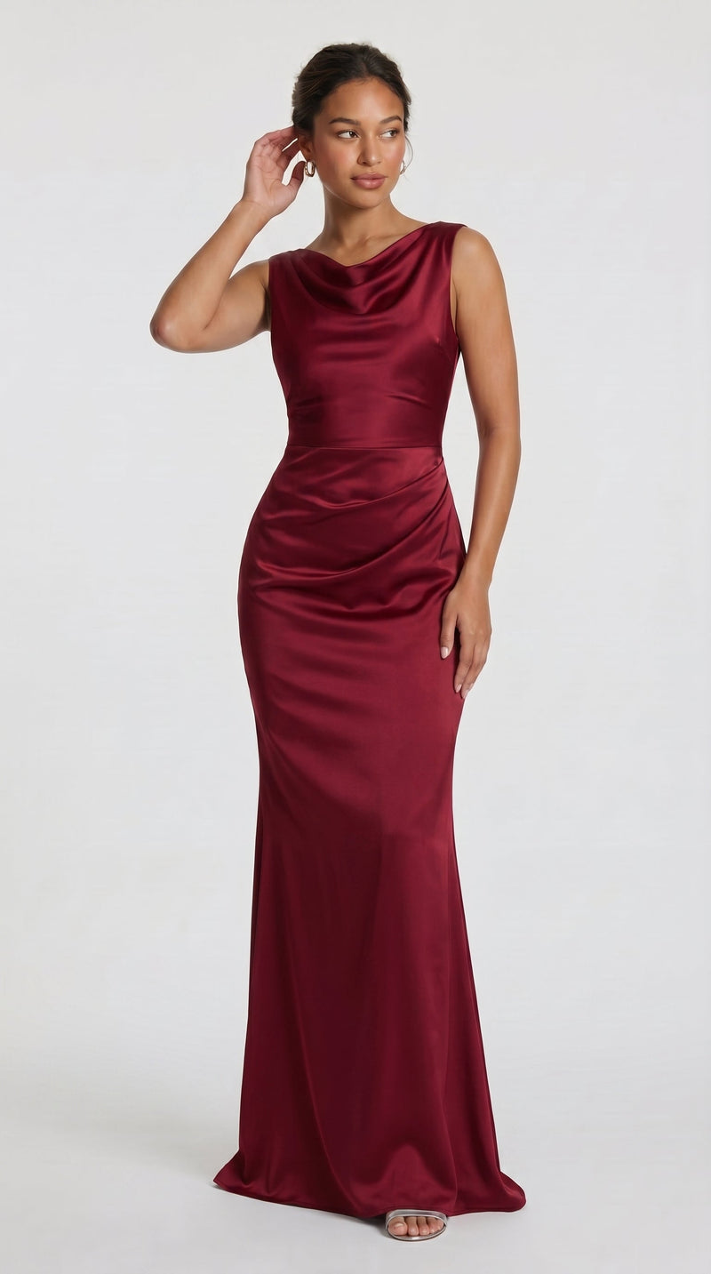 Barcelona - Vestido Maxi Borgonha