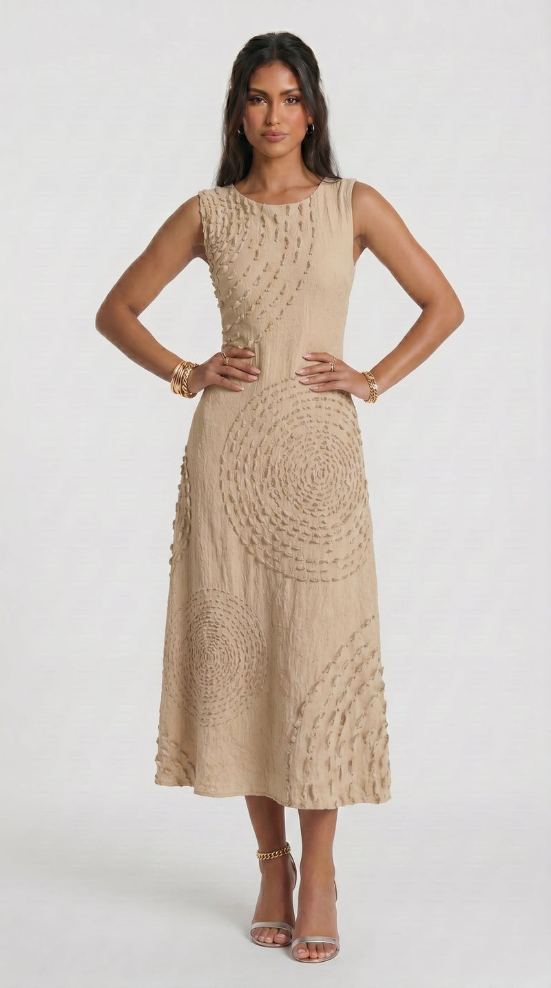 Madalena - Vestido Sem Mangas Texturizado