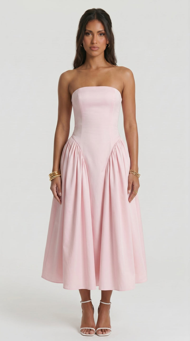 Anabela  — Rosa-Claro Vestido Midi