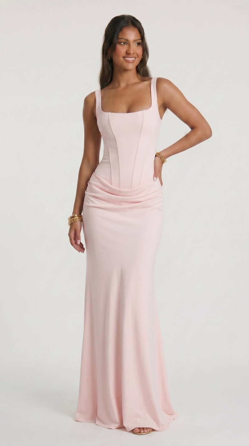 Florbela - Vestido Maxi Rosa Blush